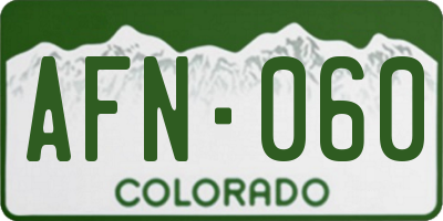 CO license plate AFN060