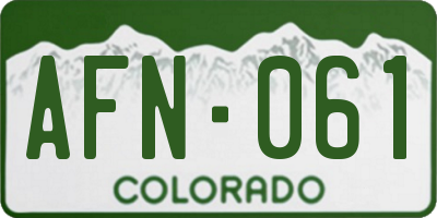 CO license plate AFN061