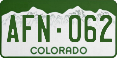 CO license plate AFN062