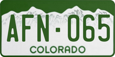CO license plate AFN065