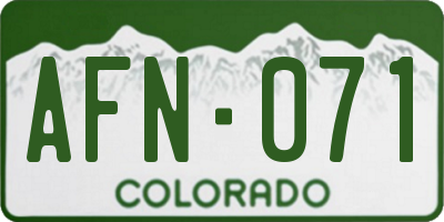 CO license plate AFN071
