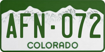 CO license plate AFN072