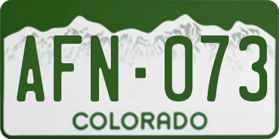 CO license plate AFN073