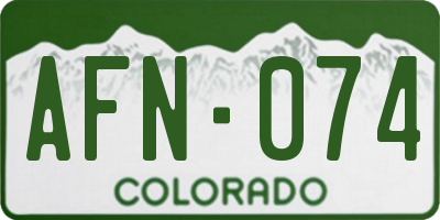 CO license plate AFN074