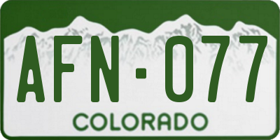 CO license plate AFN077