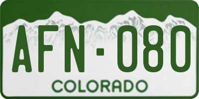 CO license plate AFN080