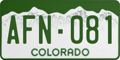 CO license plate AFN081