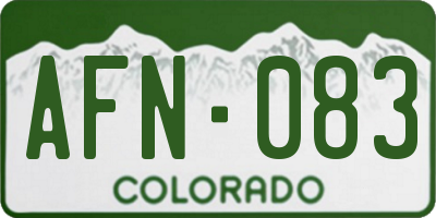 CO license plate AFN083
