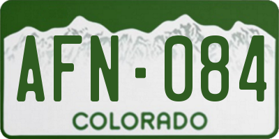 CO license plate AFN084