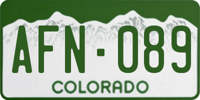 CO license plate AFN089