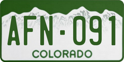 CO license plate AFN091