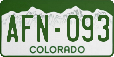 CO license plate AFN093