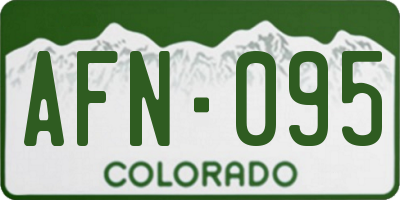 CO license plate AFN095