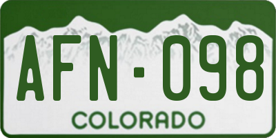 CO license plate AFN098