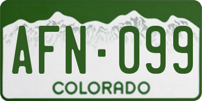 CO license plate AFN099