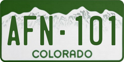 CO license plate AFN101