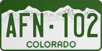 CO license plate AFN102