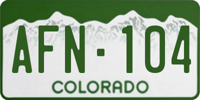 CO license plate AFN104