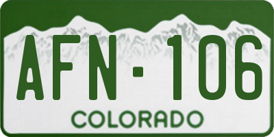 CO license plate AFN106