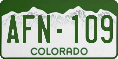CO license plate AFN109