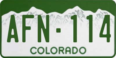 CO license plate AFN114