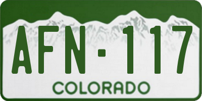 CO license plate AFN117