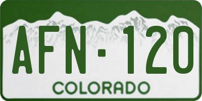 CO license plate AFN120