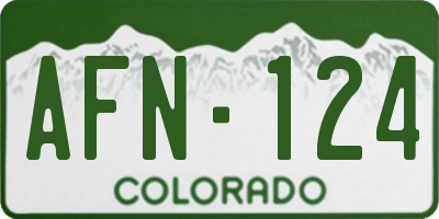 CO license plate AFN124