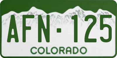 CO license plate AFN125