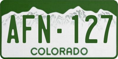 CO license plate AFN127
