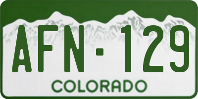 CO license plate AFN129