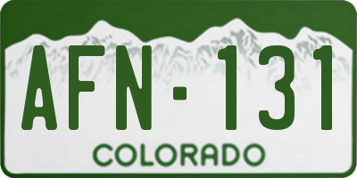 CO license plate AFN131