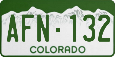 CO license plate AFN132