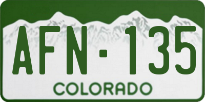 CO license plate AFN135