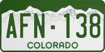CO license plate AFN138