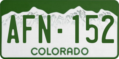CO license plate AFN152