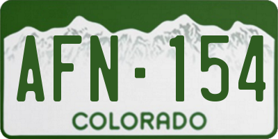 CO license plate AFN154