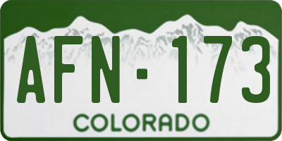 CO license plate AFN173