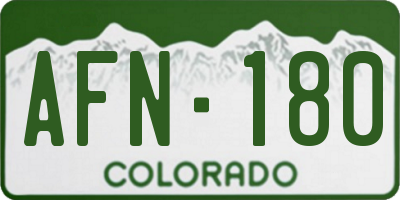 CO license plate AFN180