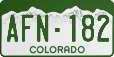 CO license plate AFN182