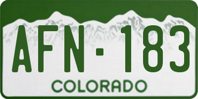 CO license plate AFN183