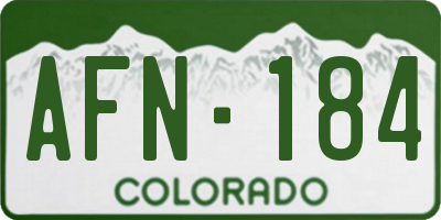 CO license plate AFN184