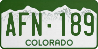 CO license plate AFN189