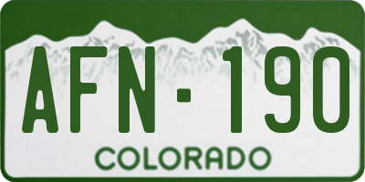 CO license plate AFN190