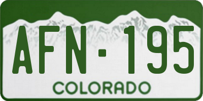 CO license plate AFN195