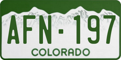 CO license plate AFN197