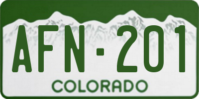 CO license plate AFN201