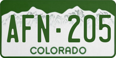 CO license plate AFN205