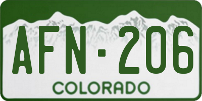 CO license plate AFN206