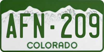 CO license plate AFN209